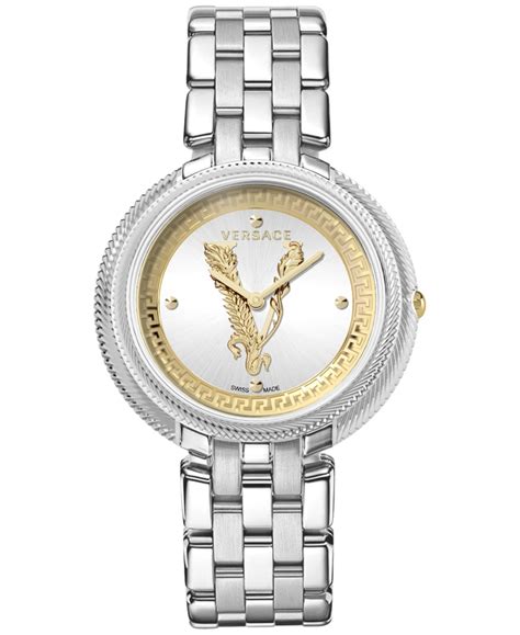 versace women's swiss made thea topaz bezel diamond marker watch|Versace Thea Silver Dial Ladies Watch VA7070013 .